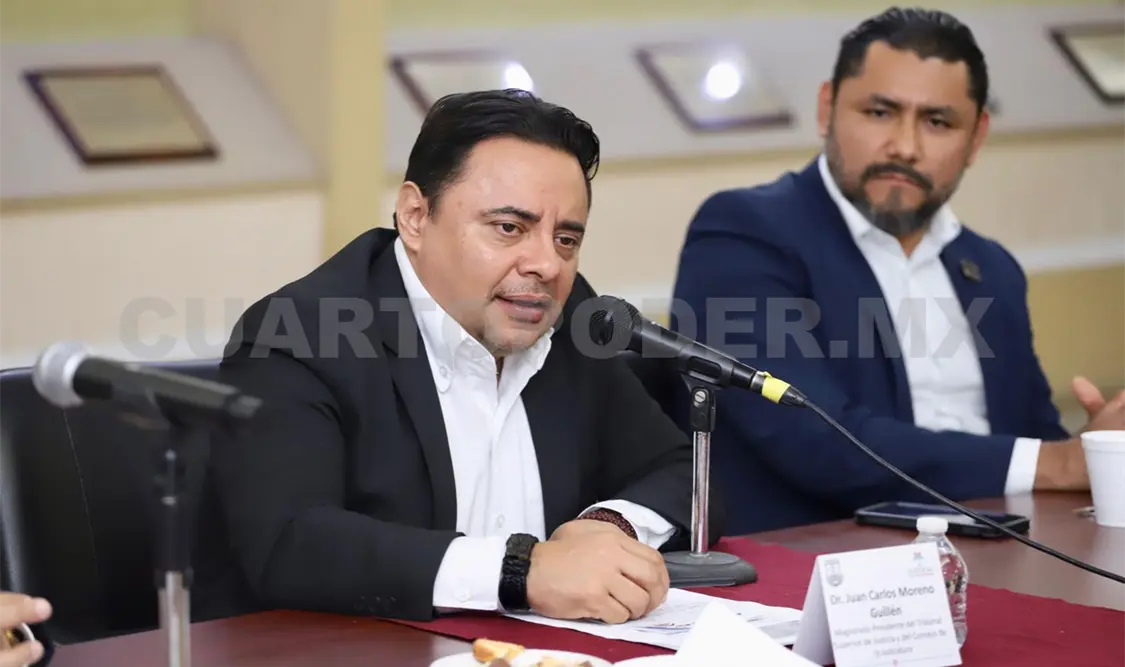 El magistrado Carlos Moreno Guillén escuchó y realizó una retroalimentación de los resultados de este diagnóstico. CP
