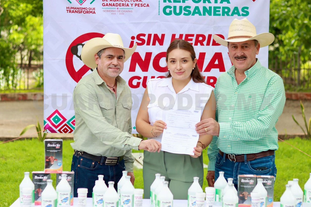 Recibe Valeria Rosales insumos para sanidad animal