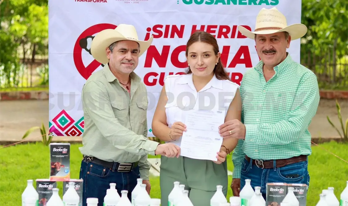 Valeria agradeció al gobierno y al secretario por apoyar a los productores pecuarios de Villaflores. Cortesía