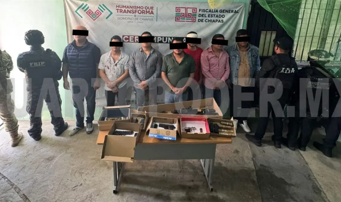 Detienen a masculinos con armas de fuego en San Cristóbal de Las Casas-Los detenidos manifestaron pertenecer al cártel de Sinaloa