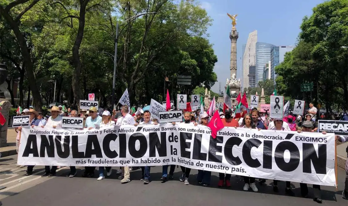 Marchan para exigir anulación de elección judicial