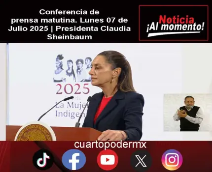 Conferencia de prensa matutina. Lunes 07 de Julio 2025 | Presidenta Claudia Sheinbaum