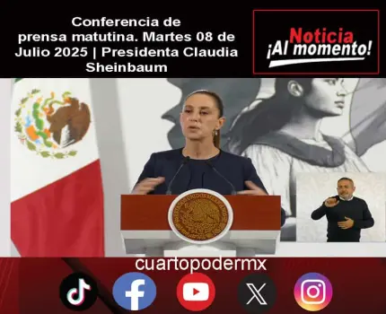 Conferencia de prensa matutina. Martes 08 de Julio 2025 | Presidenta Claudia Sheinbaum