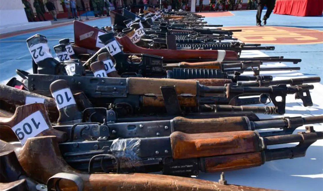 La mayoría de las armas traficadas provienen de tres estados fronterizos de Estados Unidos: Texas, Arizona y California. Cortesía