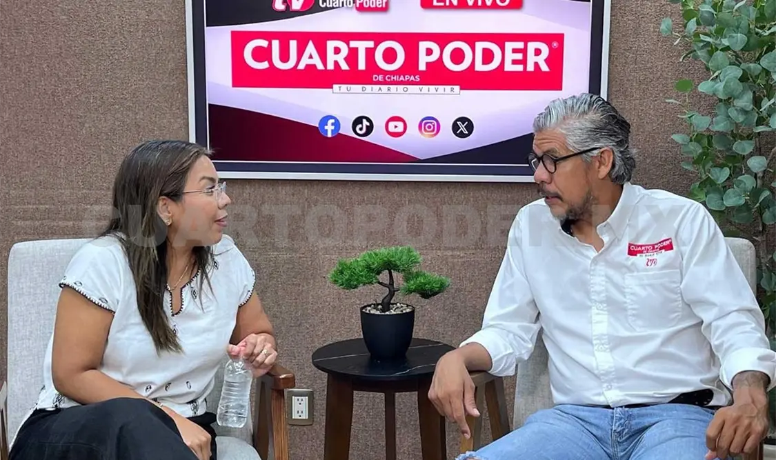 Aspecto de la entrevista en Cuarto Poder. CP