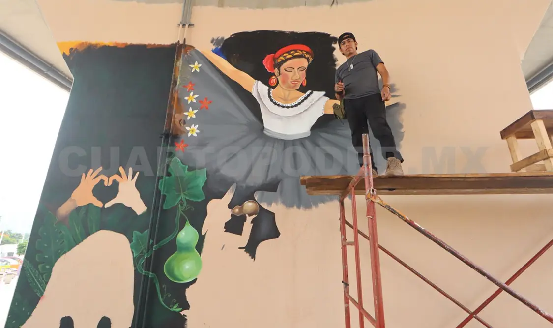 Un mural que espera concluir en un máximo de dos semanas. Diego Pérez / CP