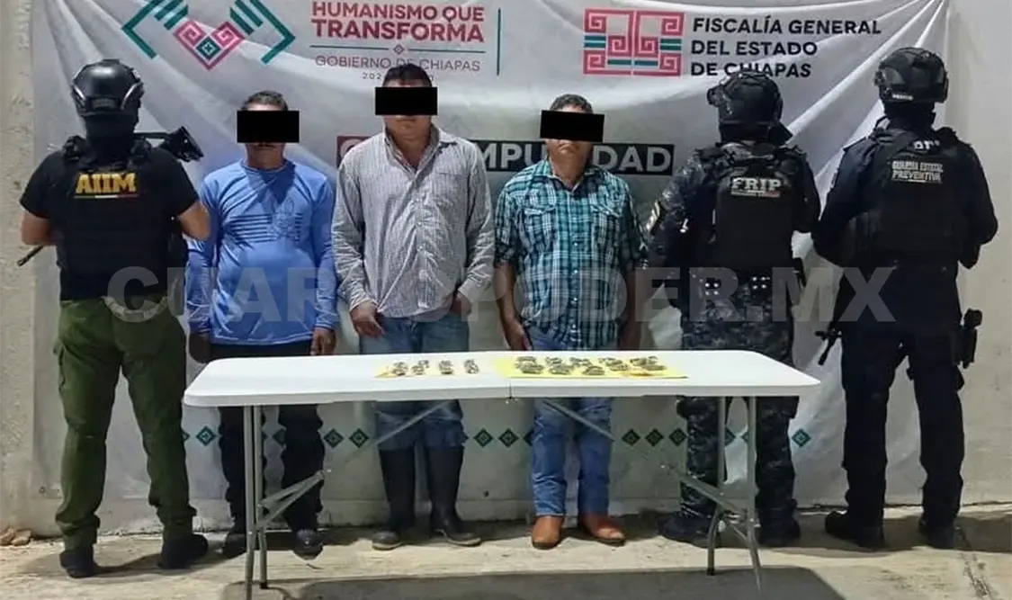 En operativo interinstitucional detuvieron a cinco personas con varias dosis de marihuana. CP