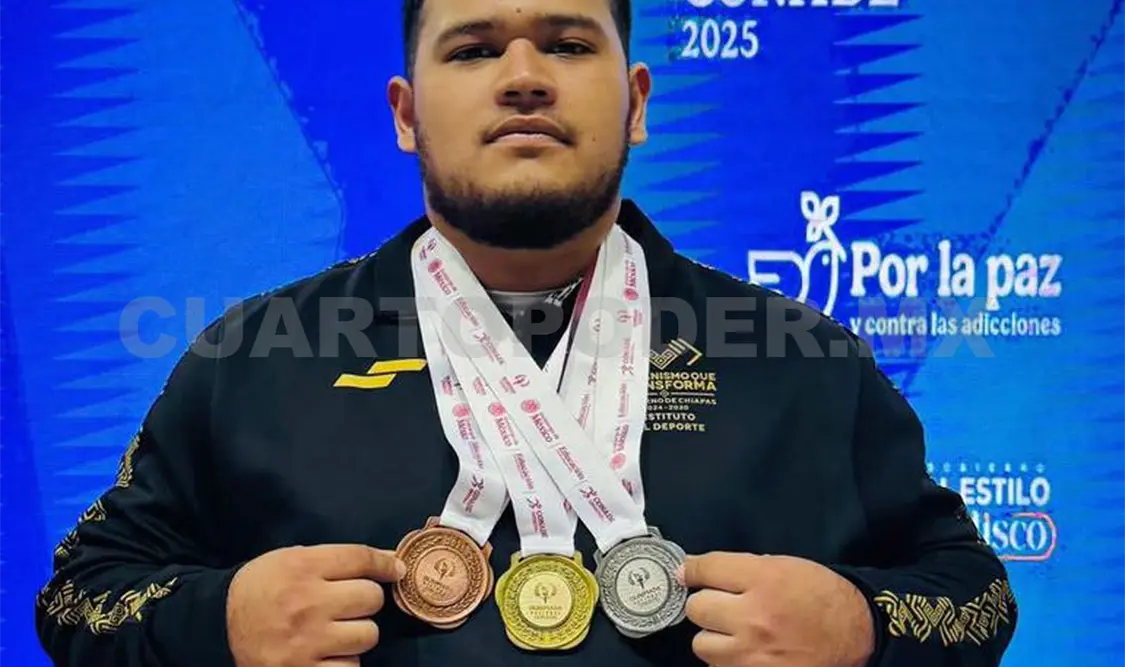 Con las tres medallas obtenidas, el chiapaneco reafirmó su lugar entre los mejores del país. Cortesía