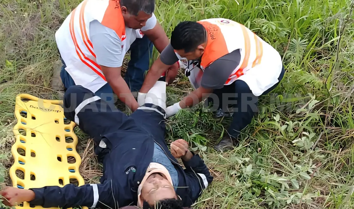 El encontronazo saldó con un lesionado grave, ante las múltiples fracturas que al parecer presentaba. Genaro Sánchez / CP