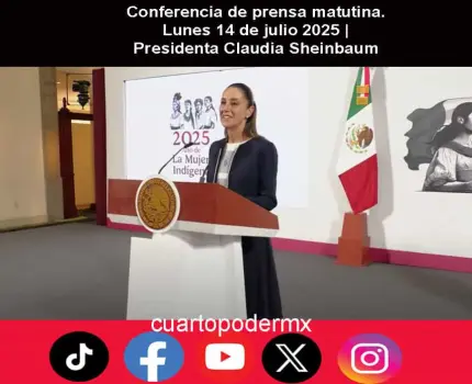 Conferencia de prensa matutina. Lunes 14 de julio 2025 | Presidenta Claudia Sheinbaum