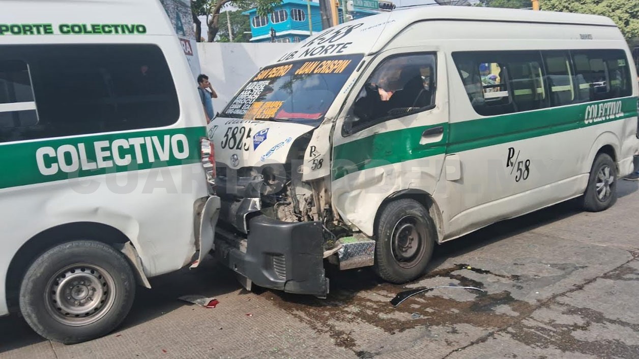 Colectivazo: 21 pasajeros salen policontudidos