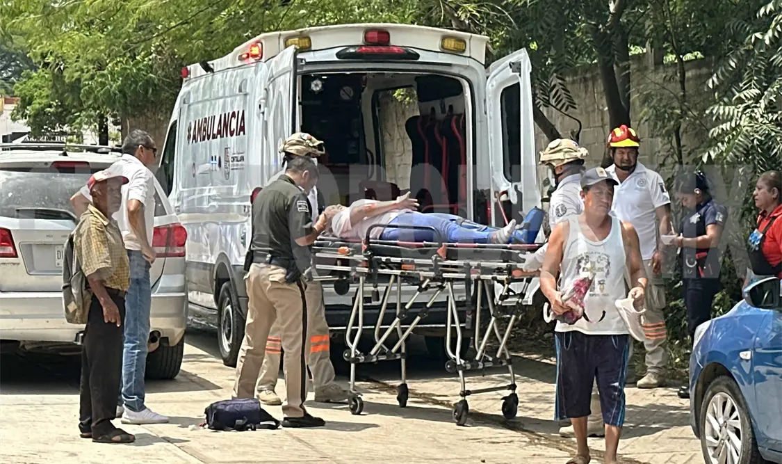 Perro derriba a motorista y queda fracturada