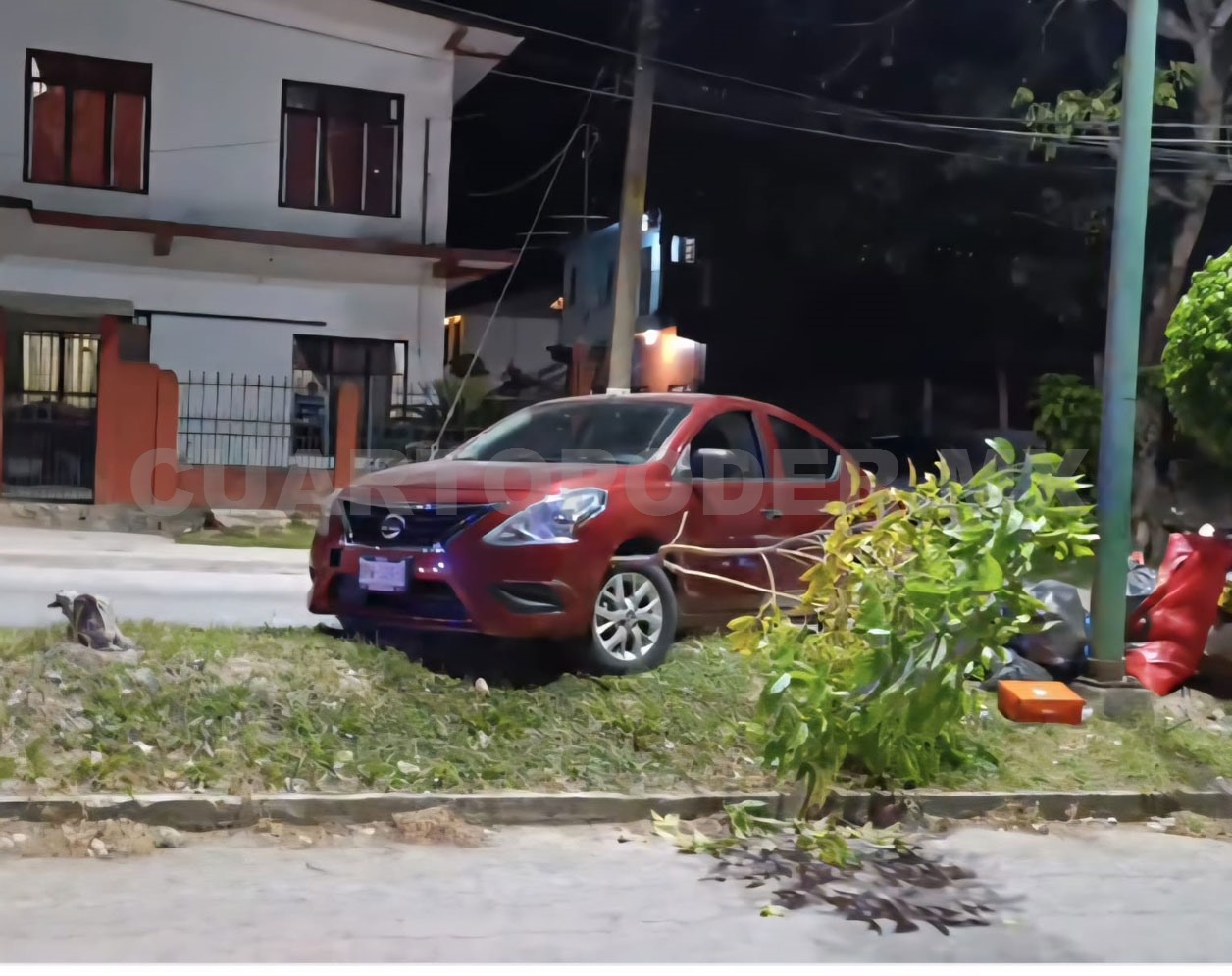 Acaba su parranda entre las jardineras