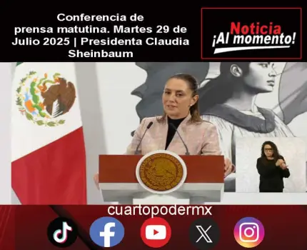 Conferencia de prensa matutina. Martes 29 de Julio 2025 | Presidenta Claudia Sheinbaum