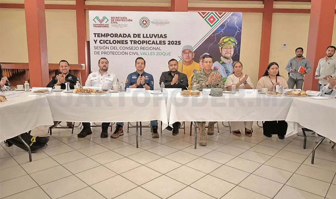Secretario de Protección Civil, Mauricio Cordero, encabeza Sesión del Consejo Regional. Cortesía
