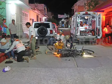 Colisión entre motocicletas salda con tres lesionados