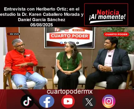 Entrevista con Heriberto Ortiz; en el estudio la Dr. Karen Caballero Morada y Daniel García Sánchez