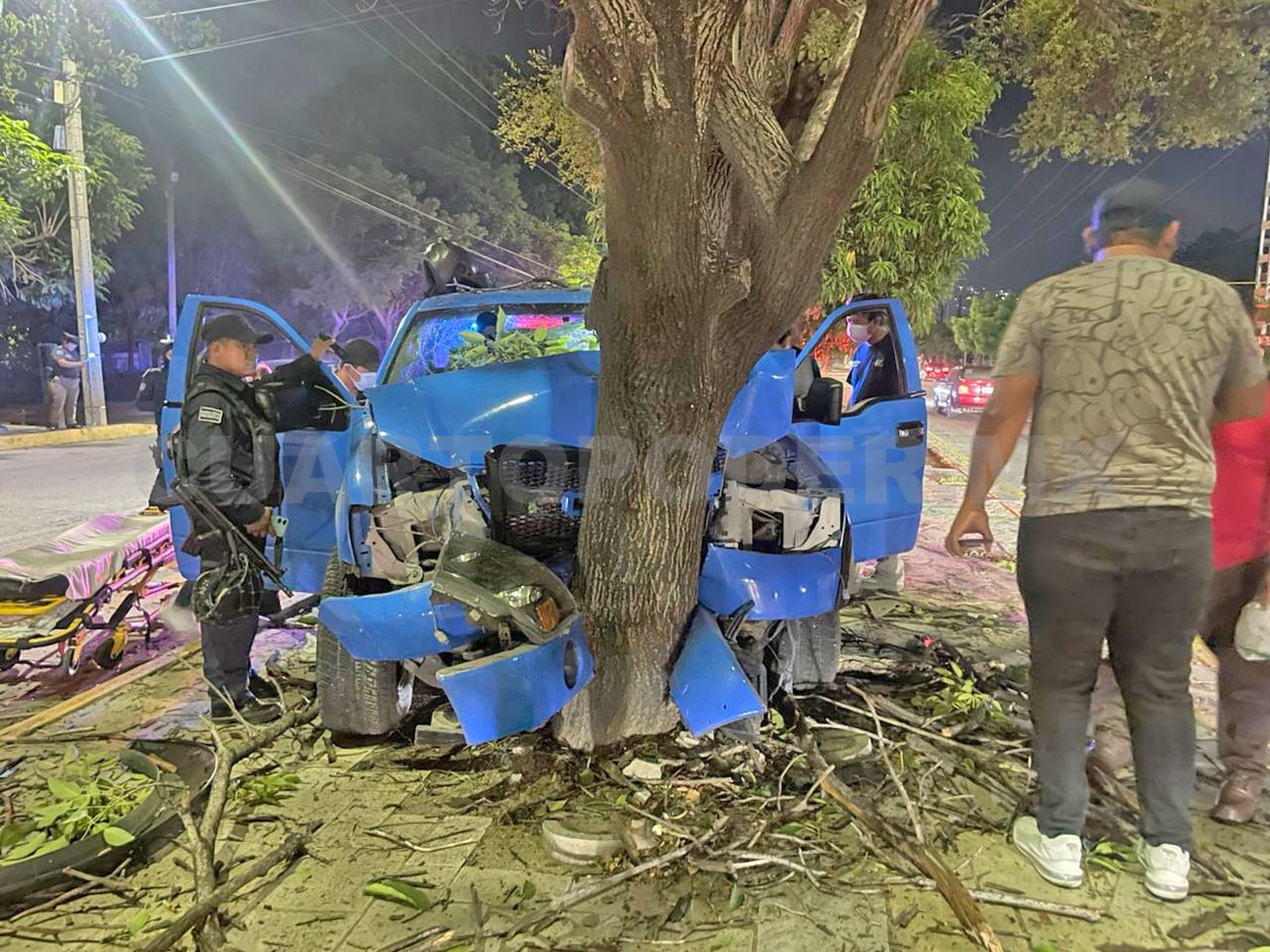 Se estrella automovilista contra un árbol y huye