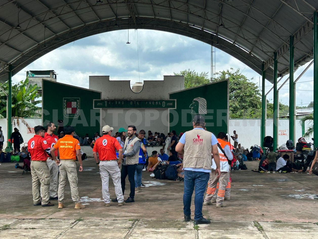 Migrantes llegan a Huehuetán Estación
