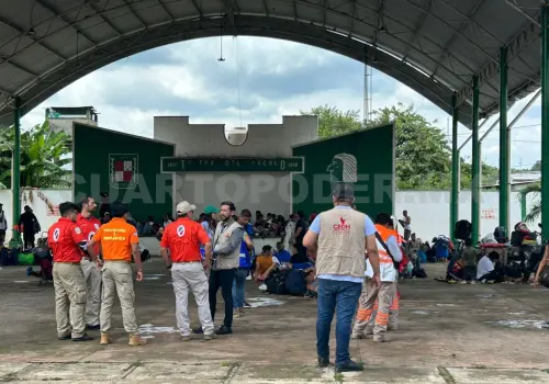 Migrantes llegan a Huehuetán Estación