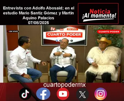 Entrevista con Adolfo Abosaid; en el estudio Mario Santiz Gómez y Martín Aquino Palacios