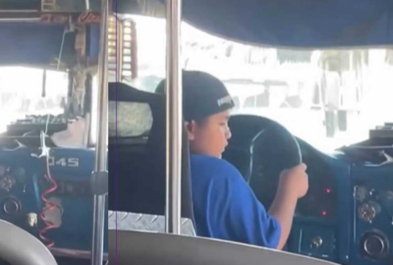 Menor conduce camión de transporte público