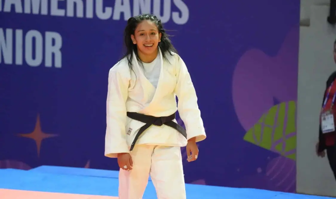 María Fernanda Cruz celebró su victoria por “ippon” en el combate por la medalla de bronce. Cortesía