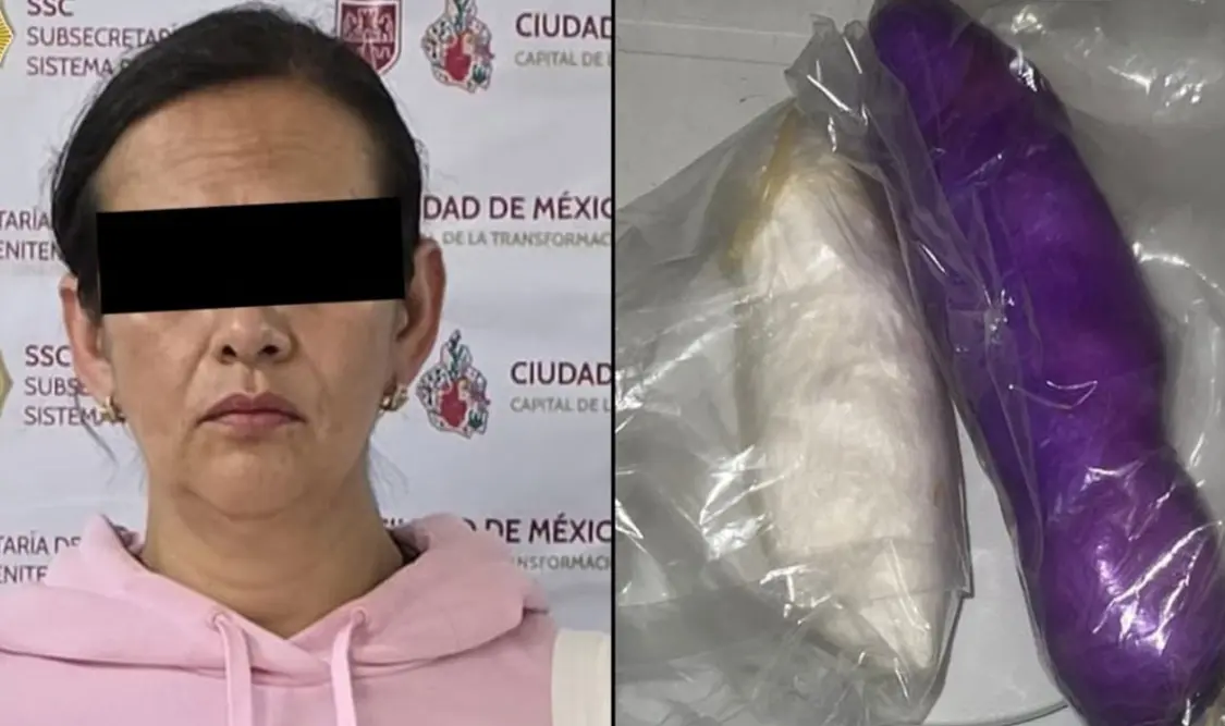 La mujer intentaba pasar con 225 gramos de cocaína. Cortesía
