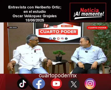 Entrevista con Heriberto Ortiz; en el estudio Oscar Velázquez Grajales