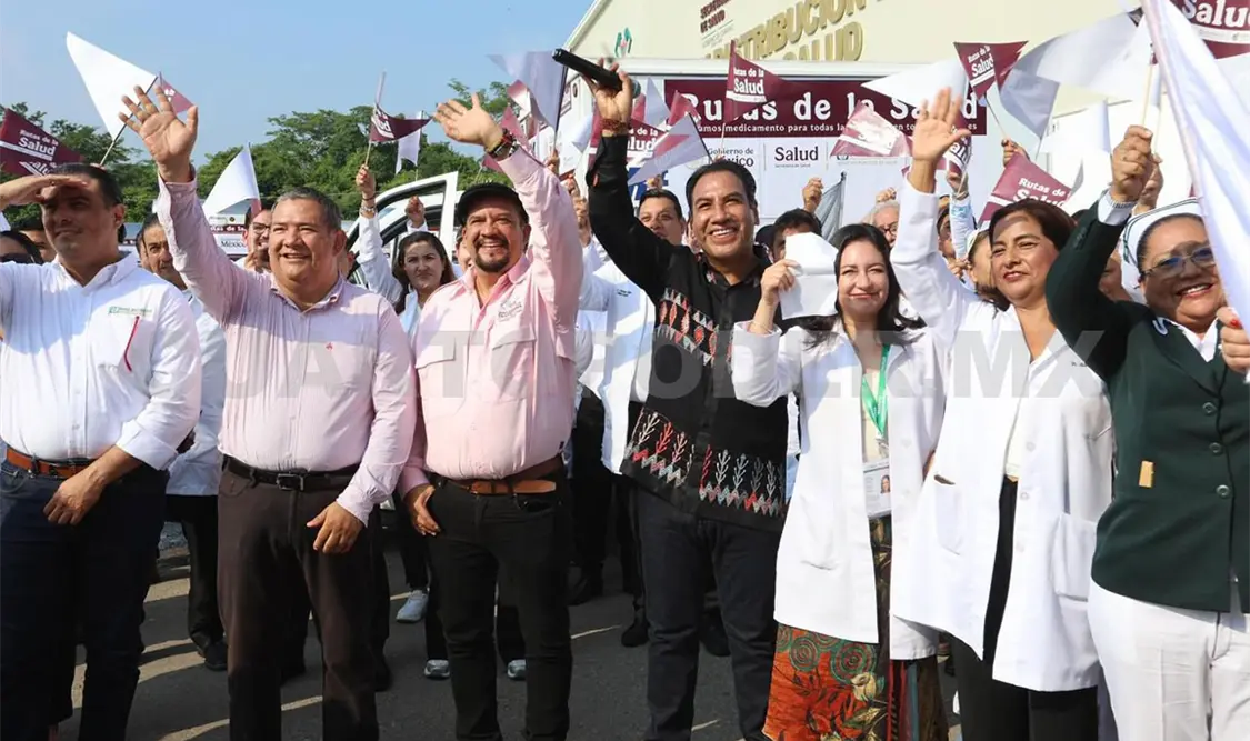 Eduardo Ramírez Aguilar dio el banderazo de arranque de las Rutas de la Salud en Chiapas. CP