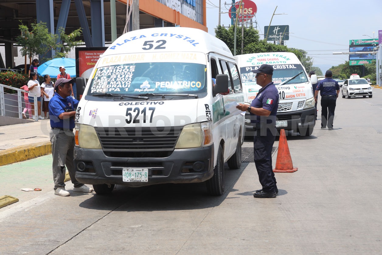 Inspecciona Tránsito a transporte público