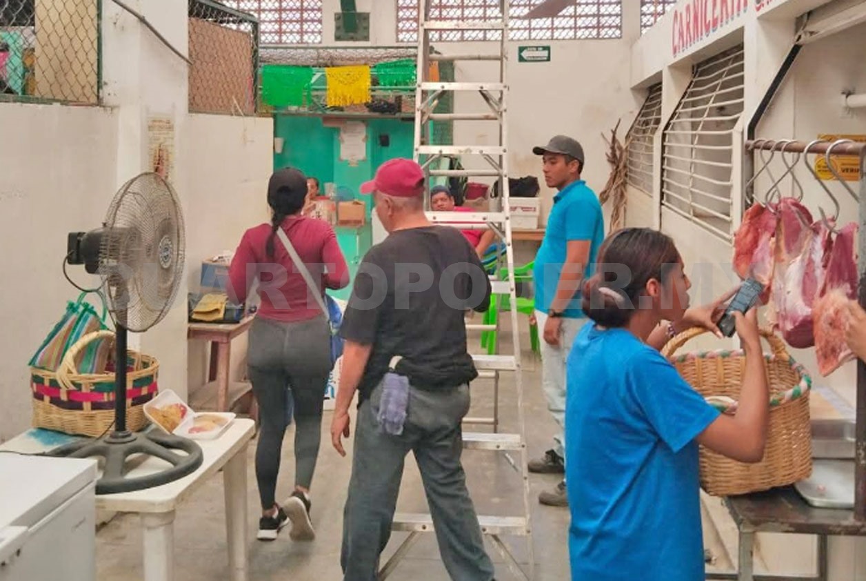 Iluminan al mercado de Arriaga para mejorar seguridad