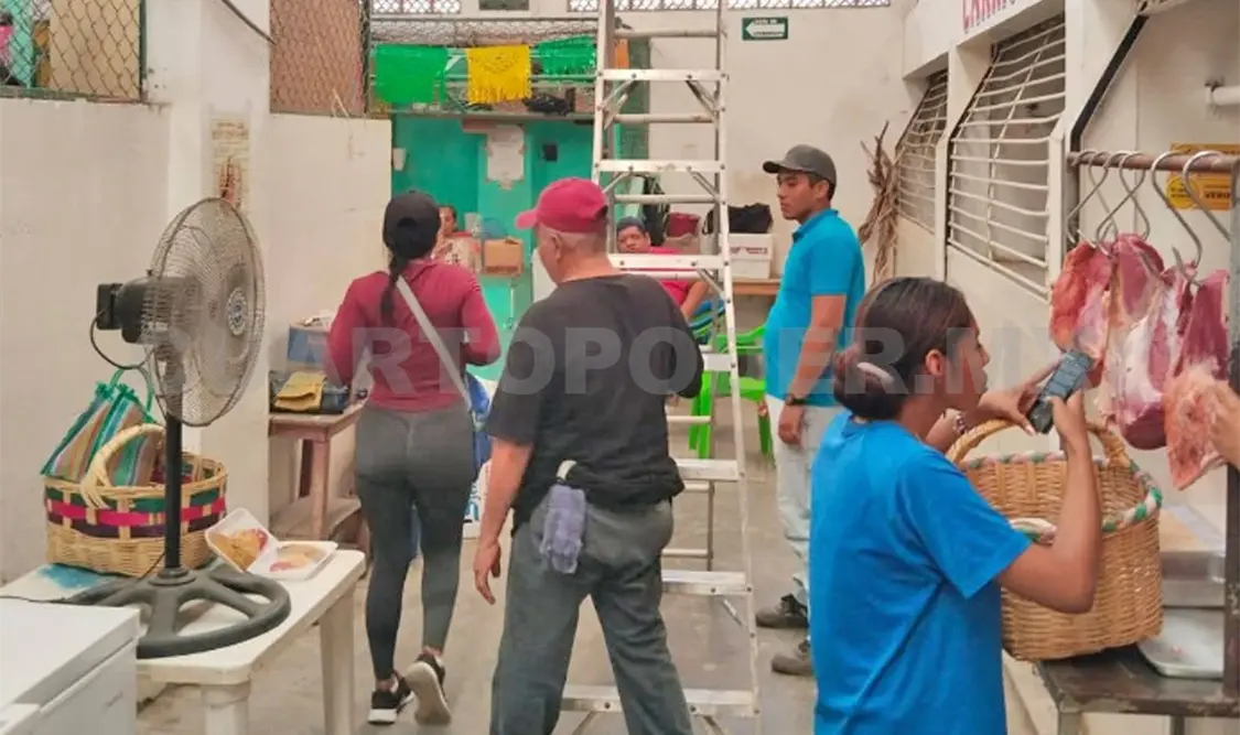 Iluminan al mercado de Arriaga para mejorar seguridad