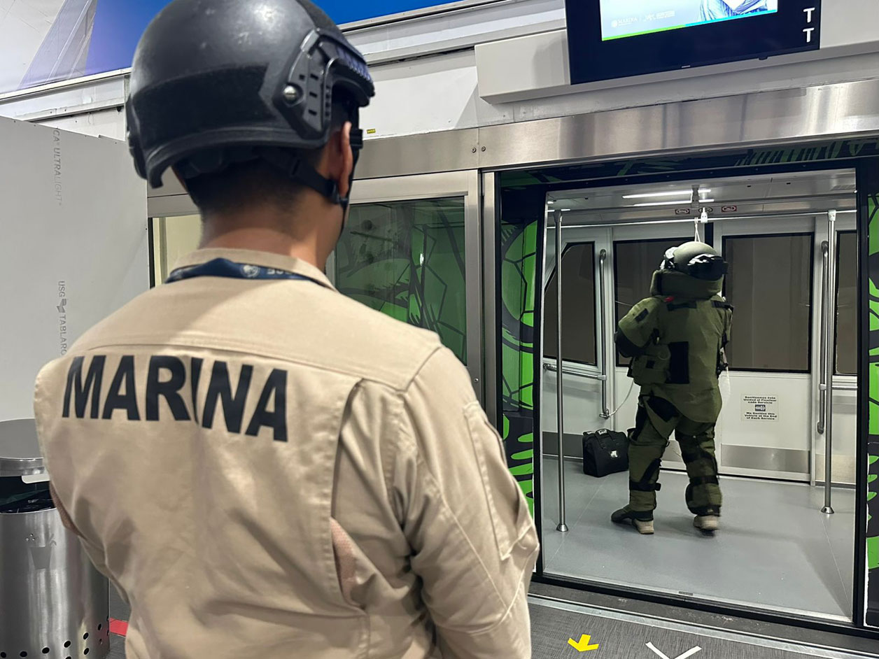En el AICM realizan simulacro de seguridad