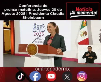 Conferencia de prensa matutina. Jueves 28 de Agosto 2025 | Presidenta Claudia Sheinbaum