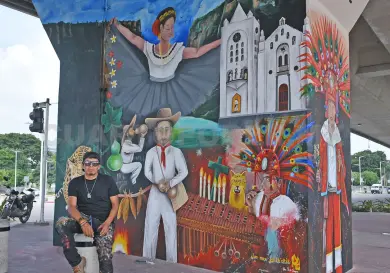 Talento de Oxchuc en murales de Tuxtla