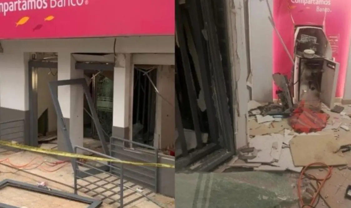 Detonan explosivos en banco nacional Compartamos