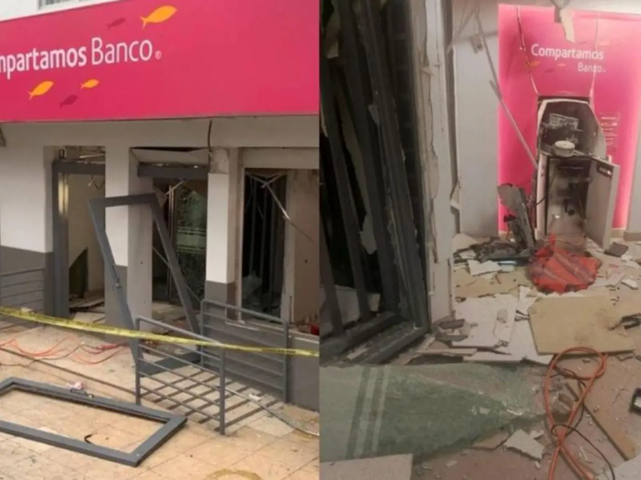Detonan explosivos en banco nacional Compartamos
