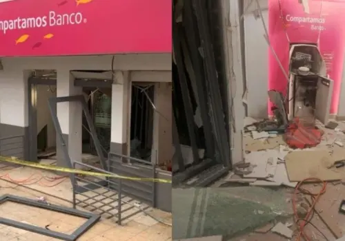 Detonan explosivos en banco nacional Compartamos
