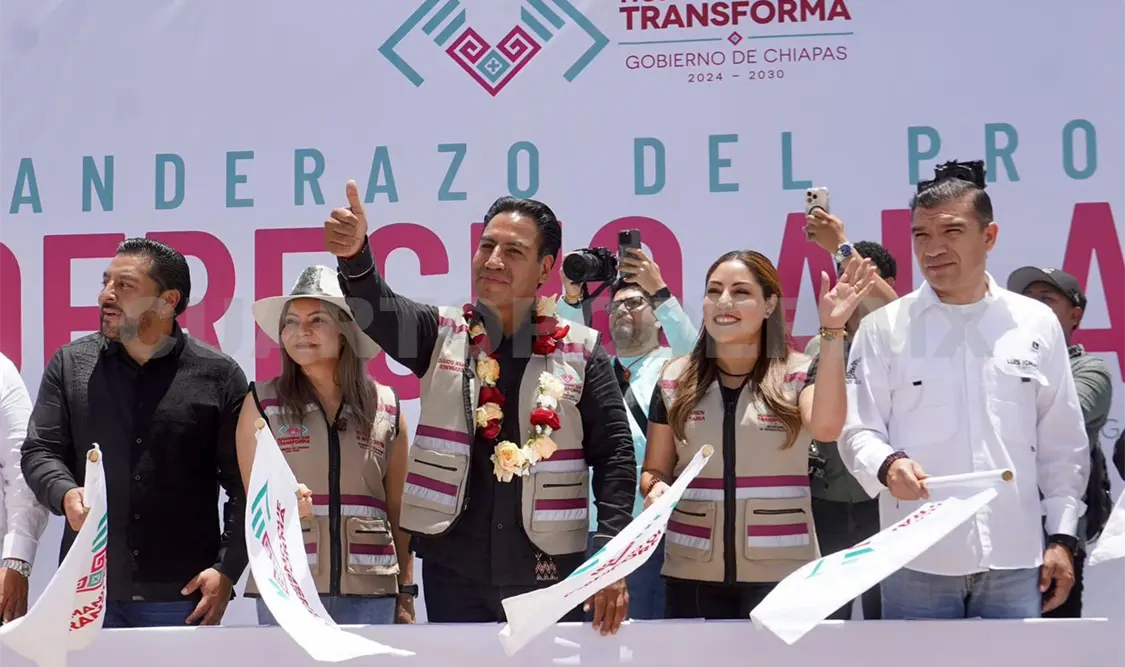 El gobernador Eduardo Ramírez dio el banderazo de inicio al proyecto “Derecho al Agua, Comitán se transforma”. CP