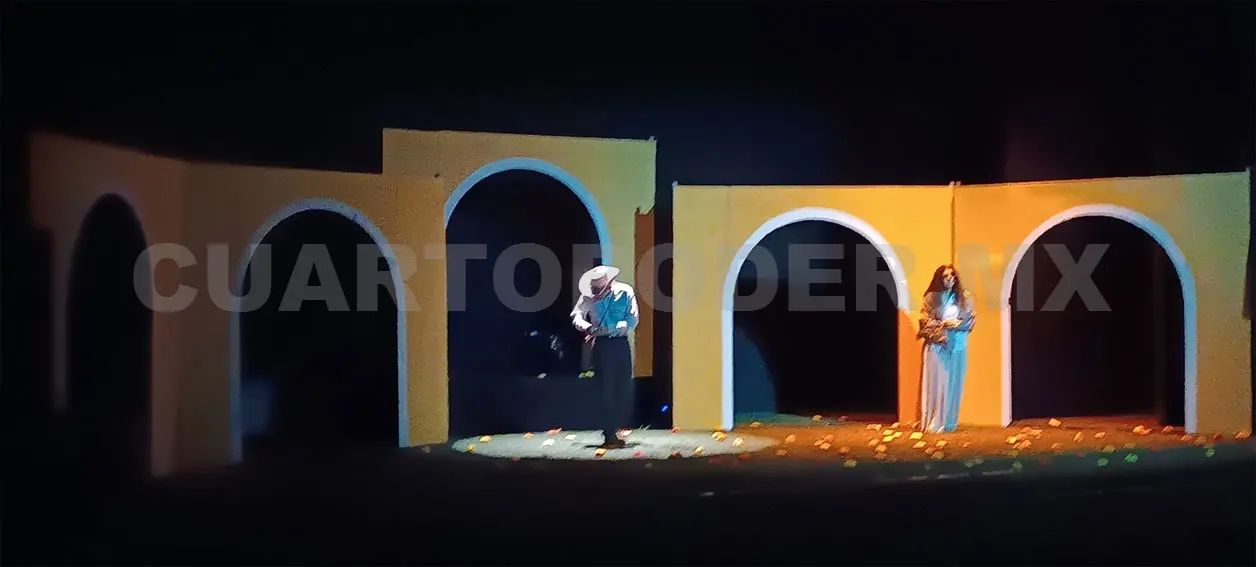 La puesta en escena Pedro Páramo, en el escenario capitalino. Cortesía