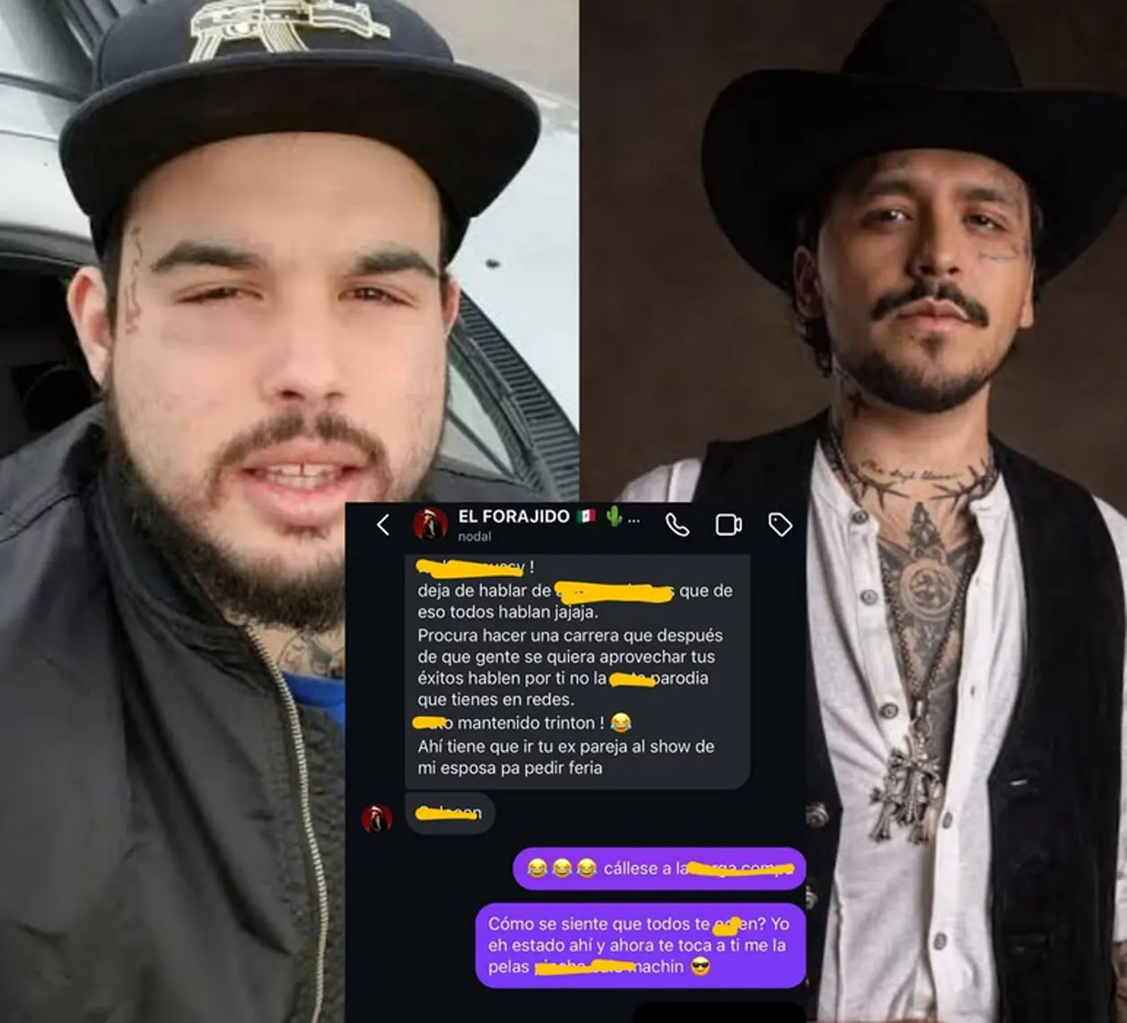 Emiliano exhibe mensajes de Nodal