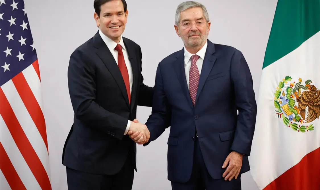encuentro entre Marco Rubio, secretario de Estado de EE. UU. y Juan Ramón de la Fuente, Secretario de Relaciones Exteriores de México. El Universal