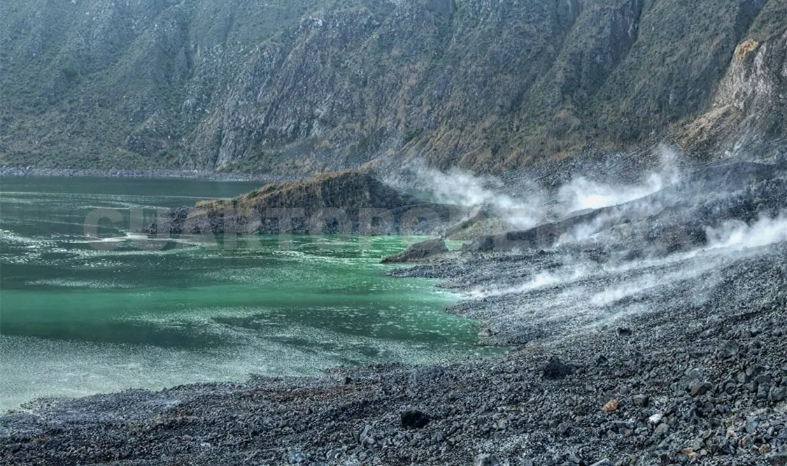Después de la erupción, hace 43 años, se formó un cráter que tiene un kilómetro de diámetro con 160 metros de profundidad. Diego Pérez / CP