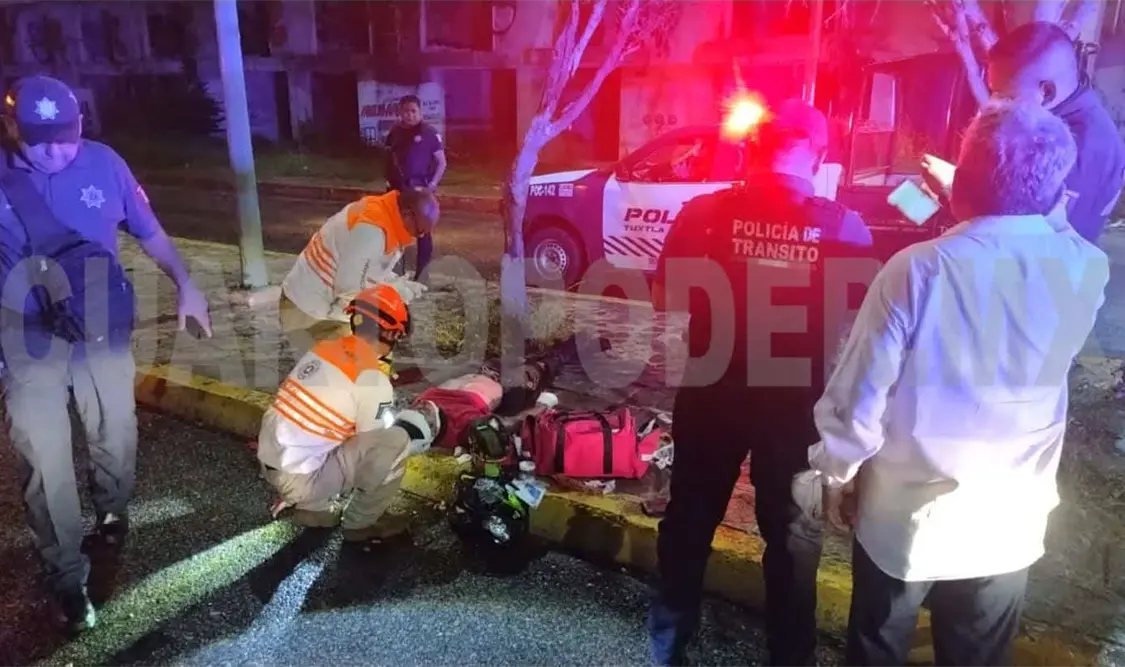 Grave motorista al derrapar en el libramiento