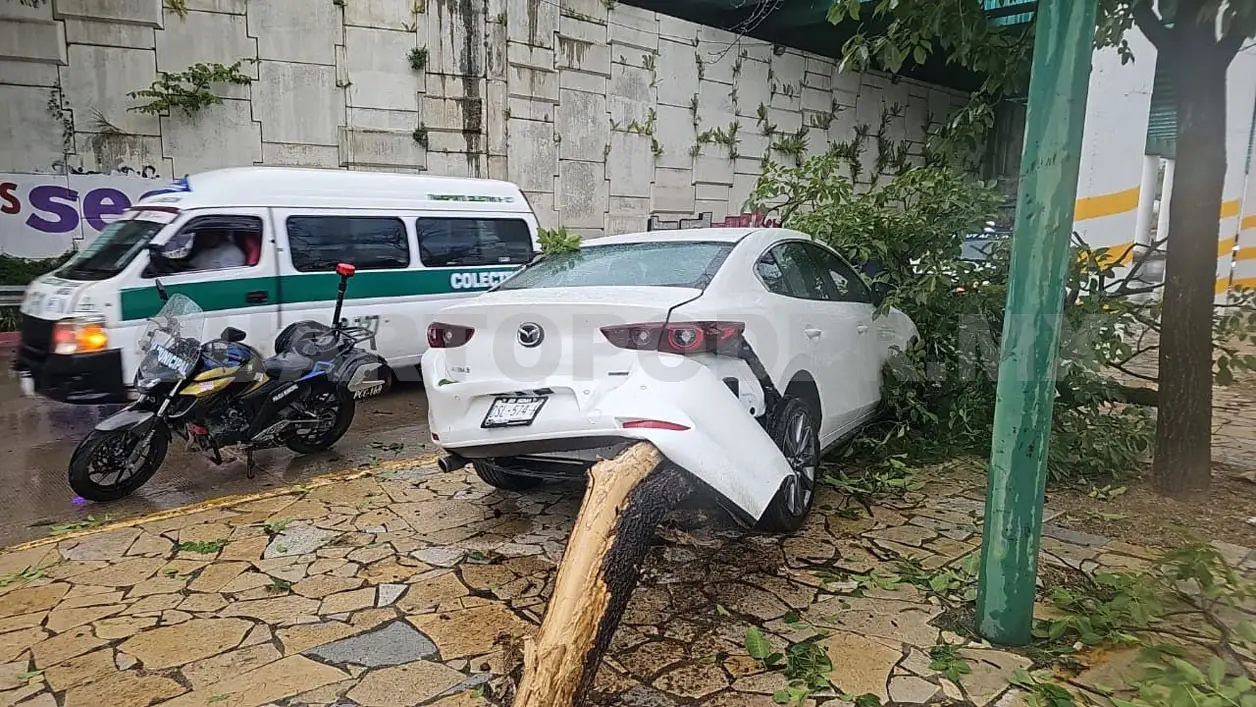 En una curva se salió del camino. La fascia trasera se desprendió. Ulises Villalobos / CP