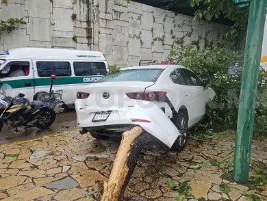 Le gana la curva y se impacta contra un árbol