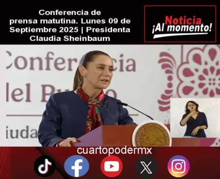 Conferencia de prensa matutina. Martes 09 de Septiembre 2025 | Presidenta Claudia Sheinbaum