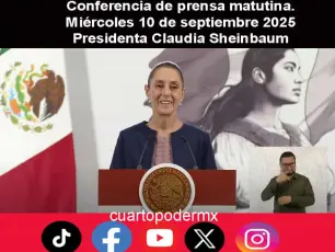 Conferencia de prensa matutina. Miércoles 10 de septiembre 2025 | Presidenta Claudia Sheinbaum