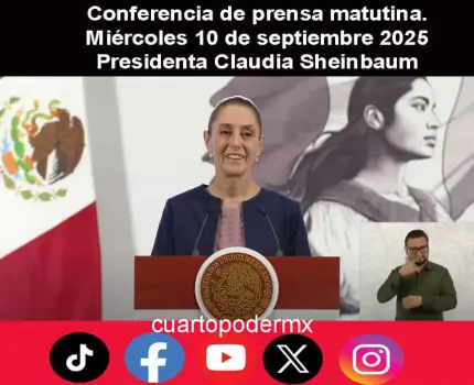Conferencia de prensa matutina. Miércoles 10 de septiembre 2025 | Presidenta Claudia Sheinbaum